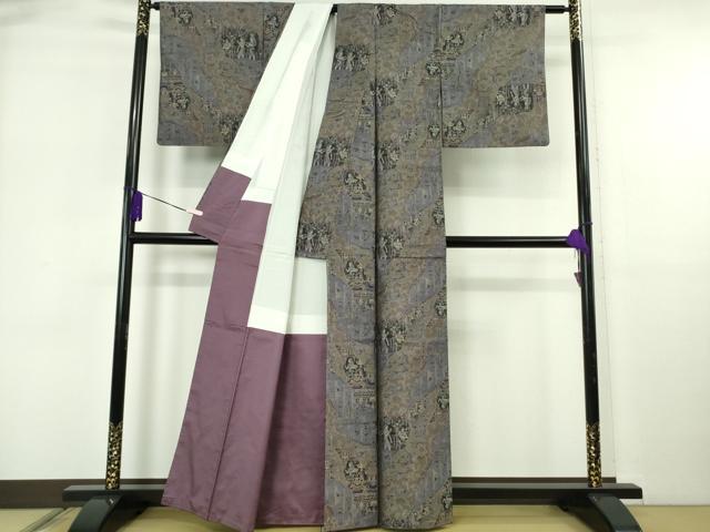 平和屋着物●極上　都喜ヱ門　本場大島紬　泥染　総絣　壁画訪人　藤絹織物謹製　さが美扱い　証紙付き　逸品　DZAB5940kh6_2