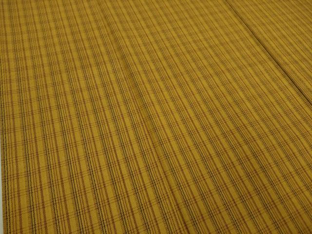 平和屋本店●極上　本場黄八丈　まるまなこ　紬　格子　逸品　DZAB6066kh6_5