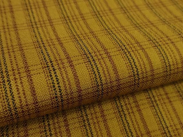 平和屋本店●極上　本場黄八丈　まるまなこ　紬　格子　逸品　DZAB6066kh6_6