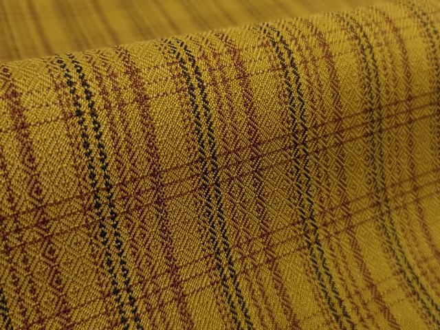 平和屋本店●極上　本場黄八丈　まるまなこ　紬　格子　逸品　DZAB6066kh6_7