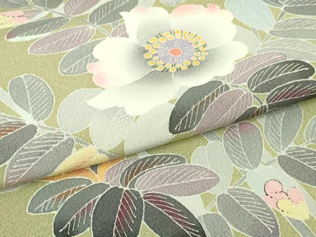 平和屋本店●極上　本加賀友禅作家　中町博志　訪問着　枝花文　柳茶色地　逸品　DZAB6079kh6_5
