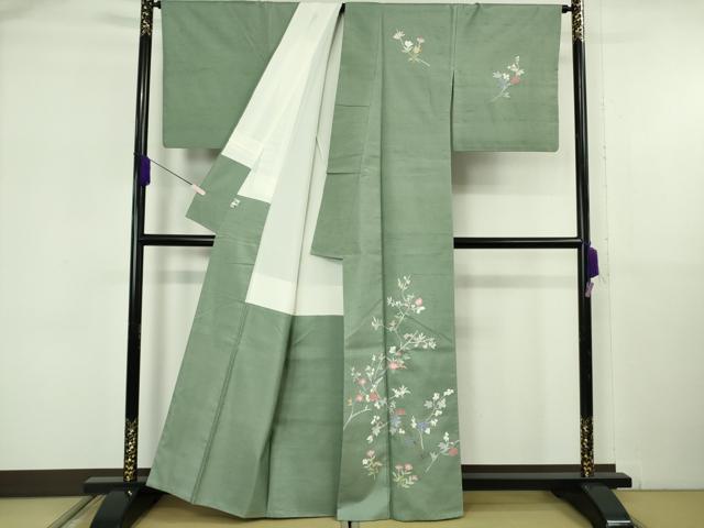 平和屋本店●極上 本加賀友禅作家 成竹登茂男 石川県指定無形文化財 牛首紬 白山工房 手織 訪問着 銀座おゝぎ屋 証紙付き 逸品 DZAB6099kh6_1