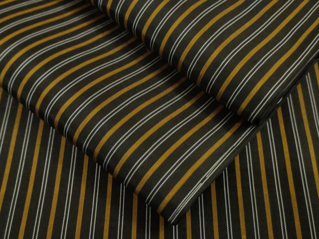 平和屋本店▽極上　本場黄八丈　黒八丈　紬　平織　単衣　縞　逸品　未使用　DZAB6128kh6 104,000円