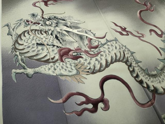 平和屋本店●極上 染色作家 草野一騎 色留訪問着 手描き 龍 褐色地 暈し染め 逸品 DZAB6141kh6 平和屋本店●極上 染色作家 草野一騎 色留訪問着 手描き 龍 褐色地 暈し染め 逸品 DZAB6141kh6