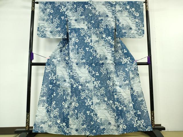 平和屋本店∴極上　夏物　浴衣　綿紅梅　秋草文　綿　ゑり善扱い　たとう紙付き　逸品　DZAB6153kh6