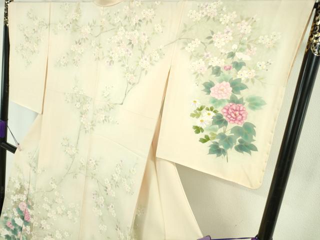 平和屋本店●極上　訪問着　作家物　草花文　暈し染め　逸品　DZAB6170kh6_2