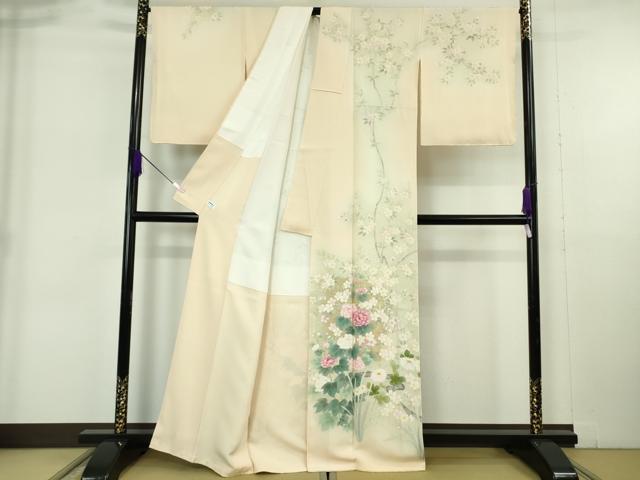 平和屋本店●極上　訪問着　作家物　草花文　暈し染め　逸品　DZAB6170kh6_1