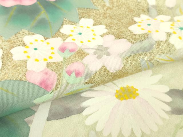 平和屋本店●極上　訪問着　作家物　草花文　暈し染め　逸品　DZAB6170kh6_5