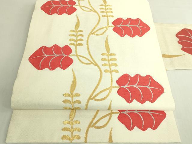 平和屋本店●極上　洛風林　工芸帯地　九寸名古屋帯　唐草文　金糸　逸品　DZAB6286kh6