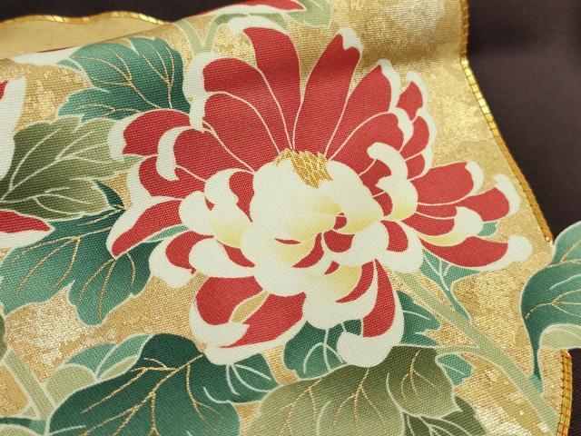 平和屋本店●極上　振袖　駒刺繍　四季花鳥丸文　濃い桑の実色地　暈し染め　金彩　逸品　DZAB6320kh6_7