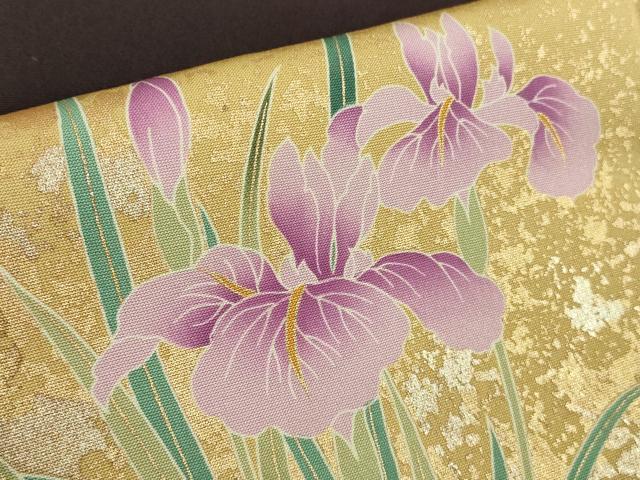 平和屋本店●極上　振袖　駒刺繍　四季花鳥丸文　濃い桑の実色地　暈し染め　金彩　逸品　DZAB6320kh6_8