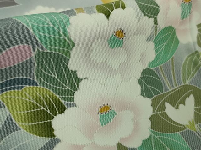 平和屋本店●極上　訪問着　友禅　四季花文　暈し染め　秘色色地　逸品　DZAB6328kh6_7