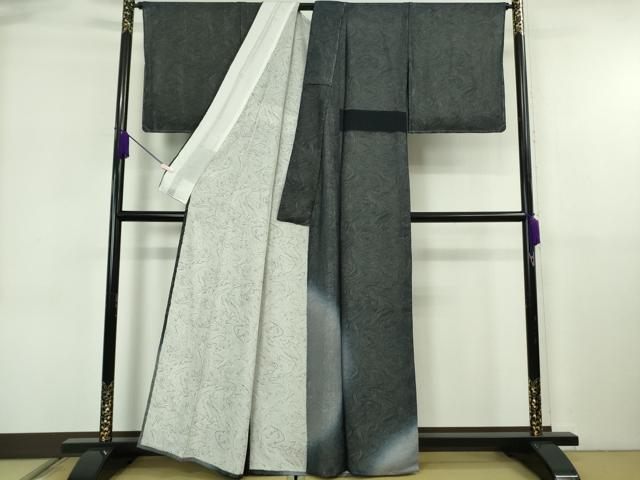 平和屋本店●極上　訪問着　無双　紗袷　紗×絽　墨流し文様　暈し染め　逸品　未使用　DZAB6596kh6_1