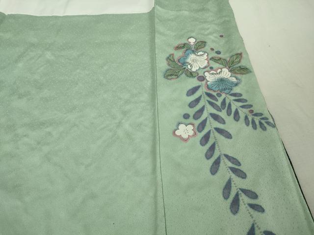 平和屋本店●極上　訪問着　辻が花　白緑色地　暈し染め　金彩　さが美扱い　逸品　DZAB6716kh6_9