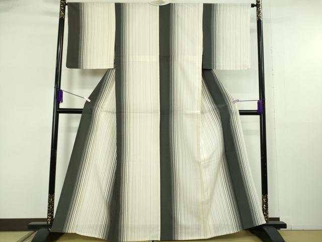 平和屋本店▽極上　お召　単衣　間道　逸品　DZAB6780kh6_1