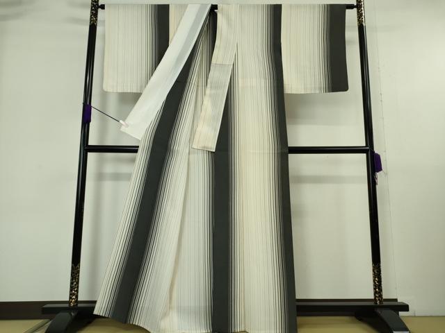 平和屋本店▽極上　お召　単衣　間道　逸品　DZAB6780kh6_2