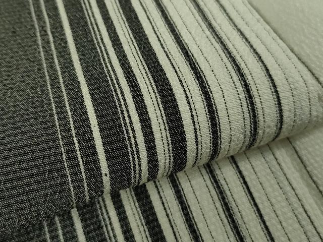 平和屋本店▽極上　お召　単衣　間道　逸品　DZAB6780kh6_6