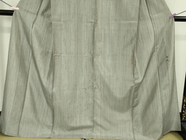 平和屋本店▽極上　五代目・諏訪好風　紬　単衣　好風五十彩　染め人織り人　薄墨色　やまと誂製　証紙付き　逸品　DZAB6785kh6_4