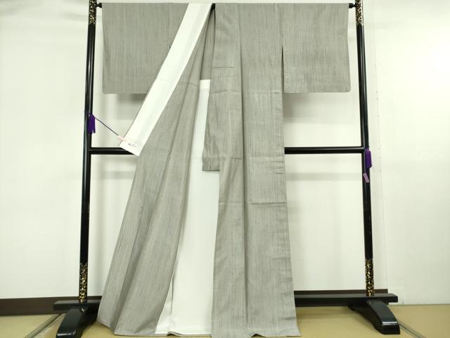 平和屋本店▽極上　五代目・諏訪好風　紬　単衣　好風五十彩　染め人織り人　薄墨色　やまと誂製　証紙付き　逸品　DZAB6785kh6_2