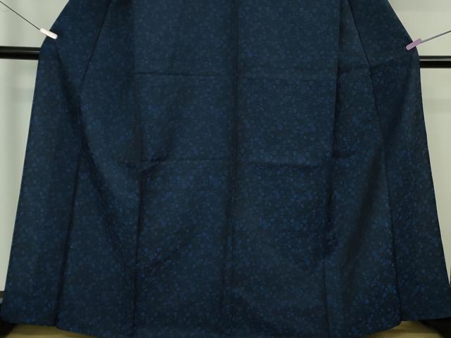 平和屋本店▽極上　BANKANわものや　お召　単衣　本藍　風通織　葵　唐草　反端付き　逸品　未使用　DZAB6814kh6_4