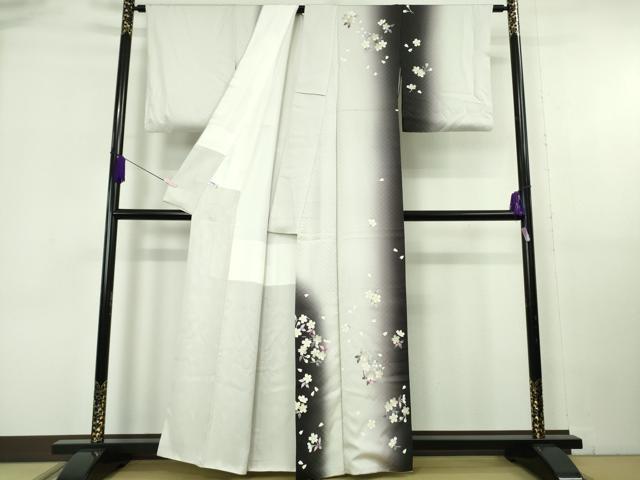 平和屋本店●極上　訪問着　舞桜　花弁　暈し染め　銀彩　逸品　DZAB6964kh6_1