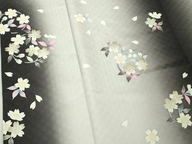平和屋本店●極上　訪問着　舞桜　花弁　暈し染め　銀彩　逸品　DZAB6964kh6_4