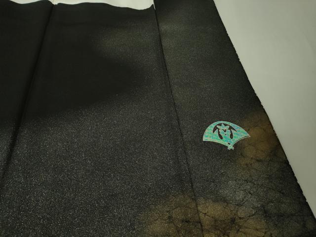 平和屋本店●極上　国際的伝統工芸作家　十二代・藤林徳扇　苑寿　黒留袖　駒刺繍　苑寿　若松葉　金銀糸　逸品　DZAB6997kh6_9