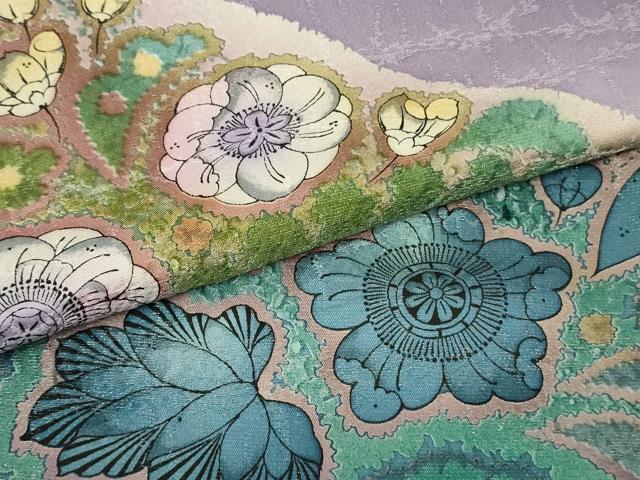 平和屋本店●極上　 吉乃一廉　幻の辻が花　振袖　暈し染め　銀通し地　逸品　DZAB7025kh6_5