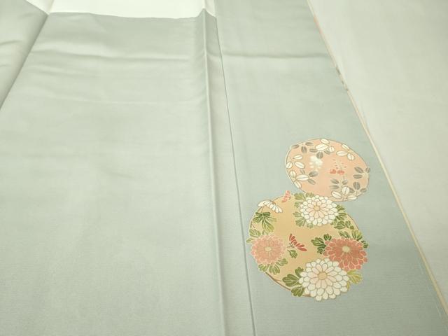 平和屋本店●極上　訪問着　駒刺繍　束ね熨斗　花丸文　濃い藍白色地　暈し染め　金彩　逸品　未使用　DZAB7161kh6_8