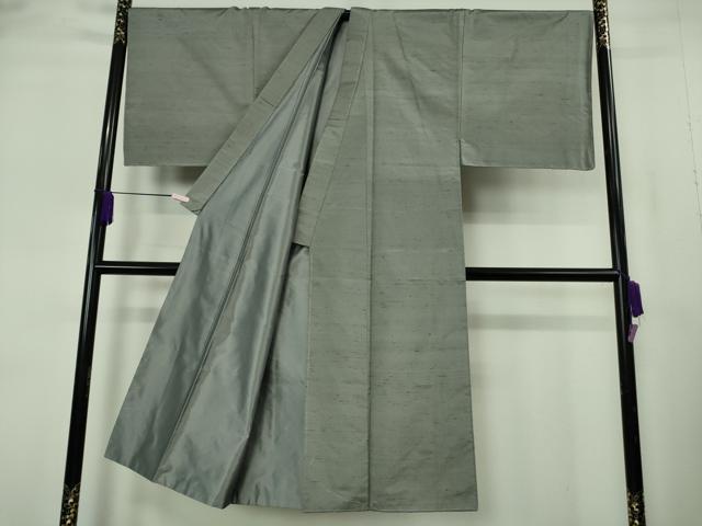 平和屋本店●極上 男性 石川県指定無形文化財 牛首紬 白山工房 手織 アンサンブル キングサイズ 灰色×朽葉色 証紙 逸品 未使用DZAB7228kh6 平和屋本店○極上 男性 石川県指定無形文化財 牛首紬 白山工房