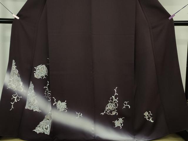 長閑やかさ屋中央局●限りない 短い訪問着 総刺しゅう 洋花文 暈し染め 現ナマ糸 珠玉 DZAB7238kh6