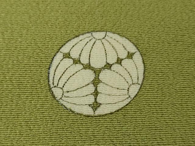 平和屋本店●極上　銀座　志ま亀　色留袖　花丸文　青朽葉色　金彩　縮緬地　たとう紙付き　逸品　DZAB7246kh6_6
