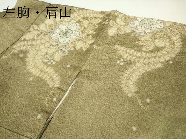 長閑やかさ屋中央局●最御膳上等 初代 久保田一竹 幻の辻が花 短い訪問着 彩皇 辻が花4個 暈し染め 金通し地 ロング丈 共箱・たとう紙付き添い人 珠玉 DZAB7422kh6