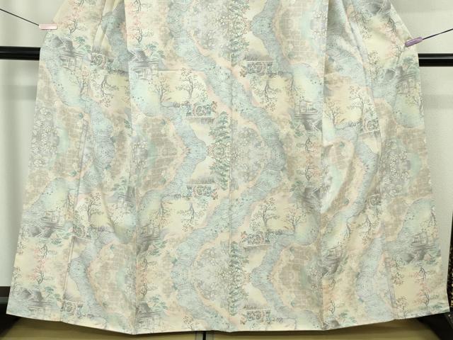 平和屋本店●極上　都喜ヱ門　本場大島紬　白大島　藤白泥　7マルキ　道長風光　藤絹織物謹製　証紙付き　逸品　DZAB7692kh6