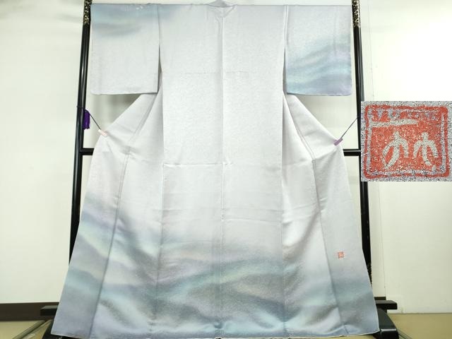 平和屋本店●最高級　二代目　久保田一竹　幻の辻が花　訪問着　背抜き仕立て　暈し染め　金通し地　ロング丈　逸品　DZAB8136kh6 85,800円