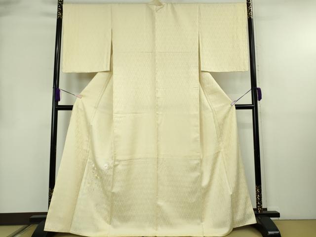 平和屋本店●極上　訪問着　総刺繍　花唐草文　立涌地紋　クリームイエロー色地　やまと誂製　逸品　DZAB8527kh6 46,800円