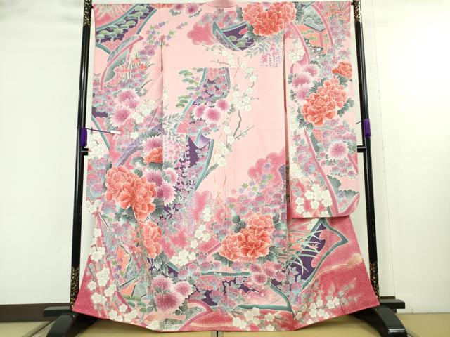 平和屋本店○極上 名門 藤娘きぬたや・総絞り 振袖 吉祥花文 逸品