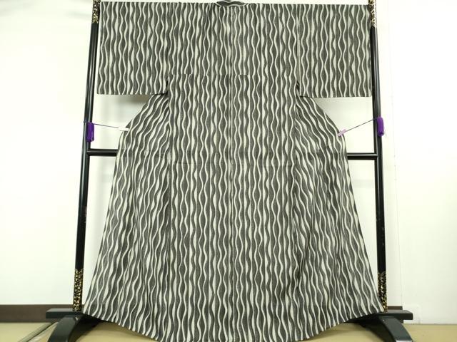 平和屋着物＊極上　夏物　小紋　縦絽　変わり絽　よろけ縞　逸品　未使用　DZAB9241kh6
