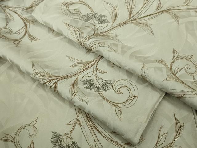 平和屋本店▽極上　小紋　単衣　花唐草文　銀彩　ロング丈　逸品　未使用　DZAB9785kh6