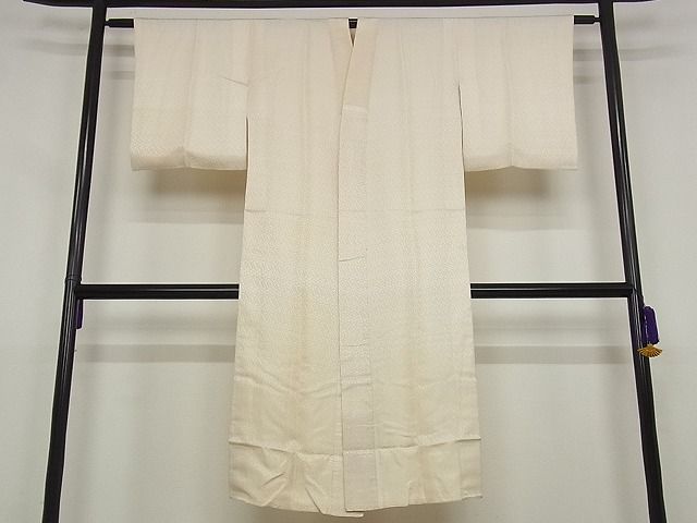 平和屋着物■長襦袢　袷　草花地紋　正絹　逸品　B-ey2802