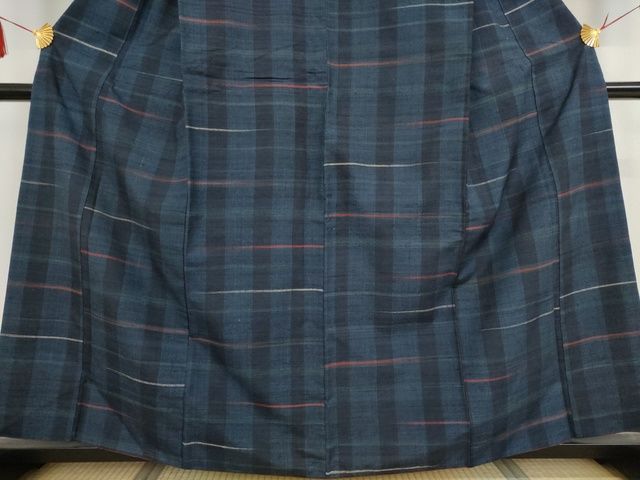 平和屋本店■極上　郡上紬　草木染　霞文　正絹　逸品　KAAA1761kk5_2