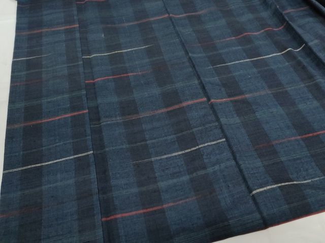 平和屋本店■極上　郡上紬　草木染　霞文　正絹　逸品　KAAA1761kk5_4