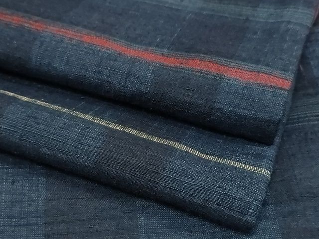 平和屋本店■極上　郡上紬　草木染　霞文　正絹　逸品　KAAA1761kk5_8