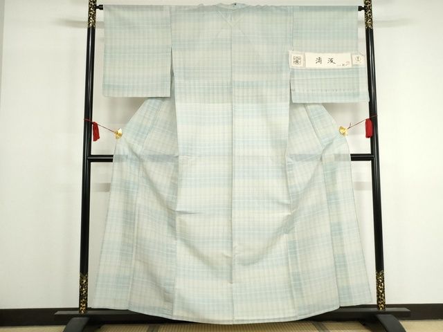 平和屋本店■希少　夏物　紅花紬　米沢　新田工房　濤波　証紙付き　正絹　逸品　KAAA1773kk5