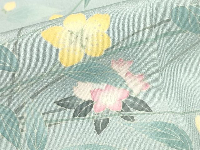 平和屋本店■極上　加賀友禅の巨匠　初代　由水十久　訪問着　枝花文　薄雲鼠色地　逸品　KAAA1787kk5 平和屋本店□極上 加賀友禅の巨匠 初代 由水十久 訪問着 枝花文 薄雲鼠