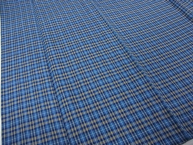 平和屋本店□極上 国指定無形文化財 丹波布 単衣 格子 逸品 3kh1122