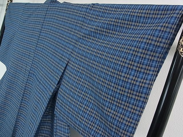 平和屋本店■極上　国指定無形文化財　丹波布　単衣　格子　逸品　3kh1122 平和屋本店□極上 国指定無形文化財 丹波布 単衣 格子 逸品