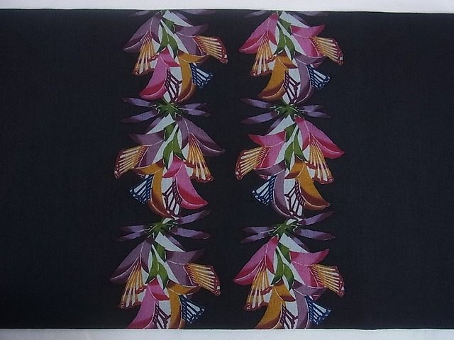 平和屋本店□希少 人間国宝 玉那覇有公 本場琉球紅型 九寸名古屋帯 紬