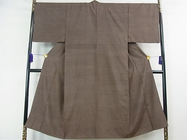 平和屋本店●希少　男性　人間国宝　小宮康孝　江戸小紋　紬地　極小角通し　茶色地　逸品　3kh763