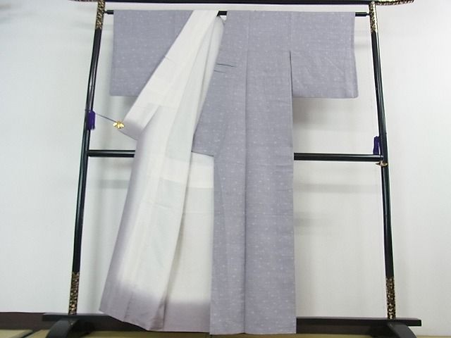 平和屋本店□極上 本場結城紬 重要無形文化財 奥順謹製 丸文 藤